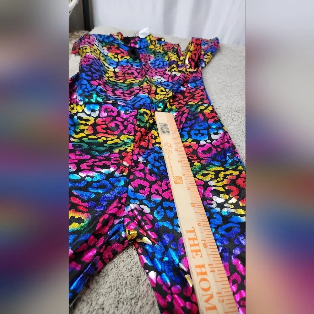 Child's Cat Rainbow Foil Jumpsuit Costume Small